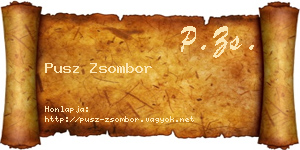 Pusz Zsombor névjegykártya